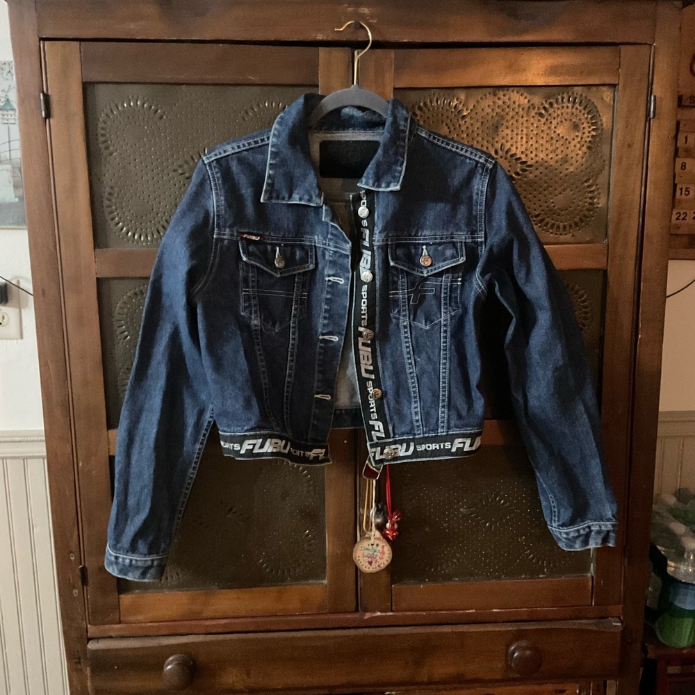 Vintage Y2K Fubu Jeans Crop Jean Jacket M L
